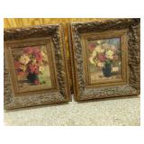 2 Framed Oil Paintings on Metal by Tricia May