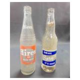 2 Vintage Root Beer Bottles - Barq