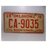 1976 Bicentennial Oklahoma License Plate CA-9035
