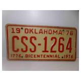 1976 Bicentennial Oklahoma License Plate CSS-1264