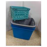 3 Storage Tubs NO LIDS & Turquoise File Storage