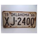 1966 Oklahoma White w/Black License Plate XJ-2400