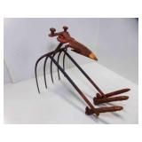 Rustic Bird Sculpture Created From Repurposed