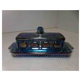 Vintage Indiana Glass Windsor Blue Carnival Glass