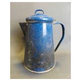 Blue with White Speckles Enamelware Cowboy