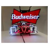 Budweiser Bowtie Neon Sign w/Indy Car in Neon