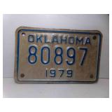 1979 Oklahoma Motorcycle License Plate - 80897