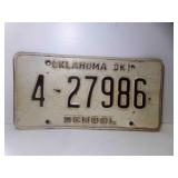 Vintage Oklahoma OK! School License Plate 4-27986