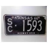 1966 Black w/Gray Kansas Midway USA License Plate