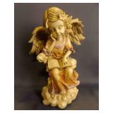 Resin Sitting Cherub Angel Garden Statue - Indoor