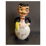 Vintage Davar Originals Ceramic Decanter "Rye Guy"
