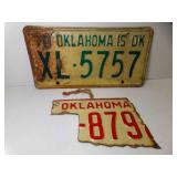 1970 Oklahoma is OK License Plate XL-5757 & Cutout