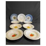4 Pair of Vintage 8" Enameled Bowls 3 Sets with