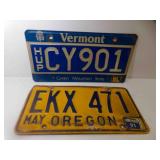 1991 Yellow w/Blue Oregon License Plate EKX 471