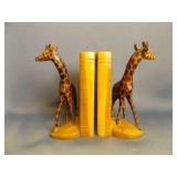 Hand-Carved In Kenya Wooden Giraffe Bookends