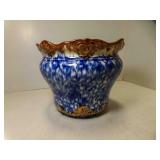 Vintage Ceramic Jardiniere Planter Blue & White