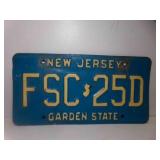 Vintage Baby Blue /w Yellow New Jersey License