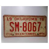 1976 Bicentennial Oklahoma License Plate SM-8067
