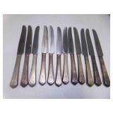 12 Vintage Dinner Knives Handles are Silverplate