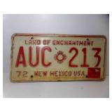 1972 New Mexico Land of Enchantment License Plate