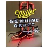 Vintage Miller Genuine Draft Neon Beer Sign Boot