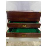 Antique Mahogany Campaign Chest w/Brass Hardware