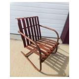 Vintage Metal Cantilever Patio Armchair - Rust &
