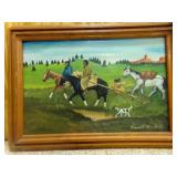 Framed Native American Indian Painting Signed by