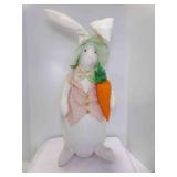 28" Tall Fabric Rabbit Holding Carrot Dï¿½cor