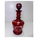 Vintage Egermann Bohemian Cranberry Ruby Cut to