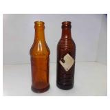 Vintage 7 Oz Amber Brown Orange Crush Bottle Faded