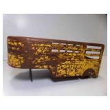 OLD Pressed Steel Stock Trailer Wooden Tires