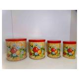 Set of 4 Petapak Fruit & Floral Print Yellow Lace