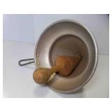 Vintage Conical Sieve aka Chinois w/Wooden Pestle