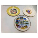 3 Oklahoma Souvenir Decorative Plates - 1957