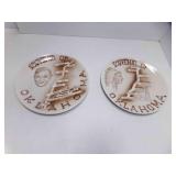 2 Oklahoma Souvenir Decorative Plates - Will