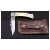 Folding Pocket Knife With Sheath