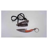 Miniature Fixed Blade Knife w/Sheath & Keychain