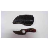 Finger Hole Skinner Knife with Sheath