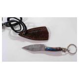 Miniature Drop point Knife W/Sheath & Keychain