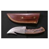 Gut Hook knife With Sheath