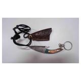Miniature Fixed Blade Knife w/Sheath & Keychain
