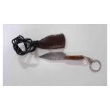 Miniature Drop point Knife W/Sheath & Keychain