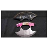 Ulu-Bladed Knife With Sheath