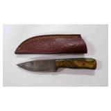 Drop Point Knife With Sheath