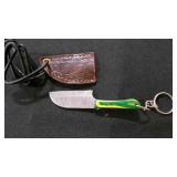 Miniature Sheepsfoot Knife With Sheath & Keychain