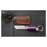Miniature Cleaver Knife W/Sheath & Keychain