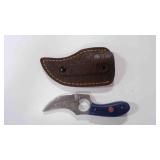 Finger Hole Skinner Knife With Sheath