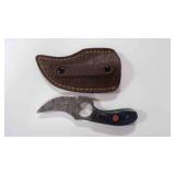 Finger Hole Skinner Knife With Sheath