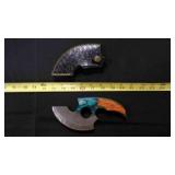 Finger Hole Ulu-Knife With Sheath